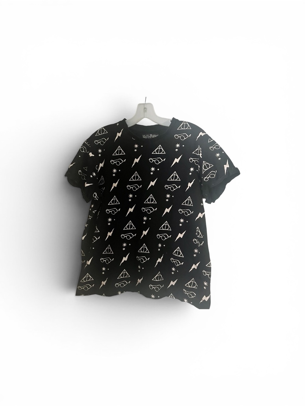 Primark Harry Potter All Over Print Tee – Deathly Hallows & Symbols – Size 14 - Picture 2 of 6